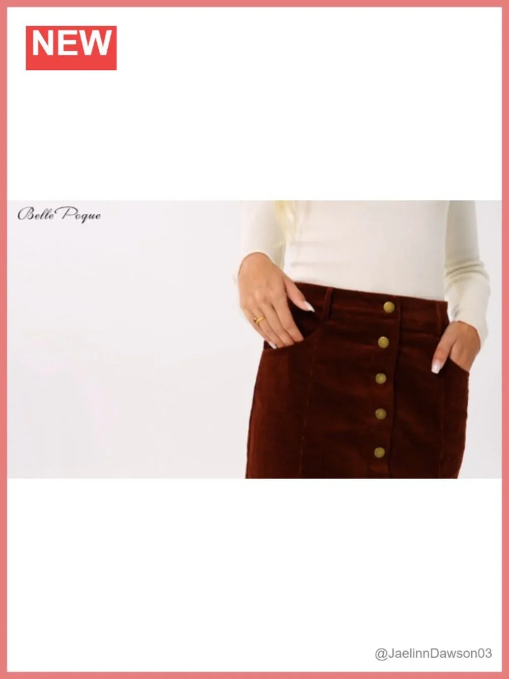 Corduroy Mini Skirt with Pockets High Waisted A-Line